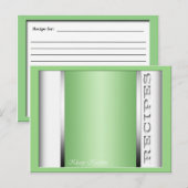 Leichte grüne, raffinierte Rezeptionskarten Postkarte (Vorne/Hinten)