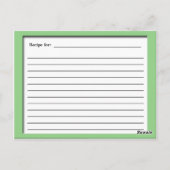 Leichte grüne, raffinierte Rezeptionskarten Postkarte (Rückseite)