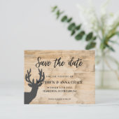 Leichte Holzhirsche Save the Date Hochzeit Ankündigungspostkarte (Stehend Vorderseite)