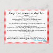 Leichte Ice Cream Sandwiches Rezept Card Postkarte (Rückseite)