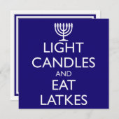 LEICHTE KANDER UND ESSEN LETTEN Hanukkah Einladung (Vorne/Hinten)