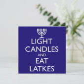 LEICHTE KANDER UND ESSEN LETTEN Hanukkah Einladung (Stehend Vorderseite)