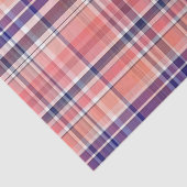 Leichte Koralle, Navy Blue, Weiße Preppy Madras Ka Seidenpapier (Ausschnitt)