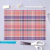 Leichte Koralle, Navy Blue, Weiße Preppy Madras Ka Seidenpapier (Handwerk)