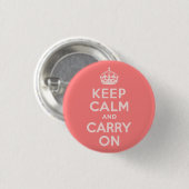 Leichte Korallen halten Ruhe und tragen weiter Button (Vorne & Hinten)