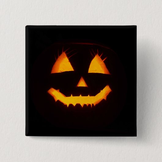 Leichte Kürbislaterne Button (Vorderseite)