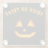 Leichte Kürbislaterne Glasuntersetzer (Rückseite)