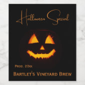 Leichte Kürbislaterne Weinetikett (Einzelnes Label)