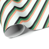 Leichte Lachse, Sea Green, Black & Minze Cream Lin Geschenkpapier (Rolleneckpunkt)