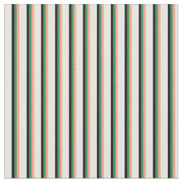 Leichte Lachse, Sea Green, Black & Minze Cream Lin Stoff