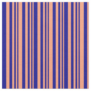 Leichte Lachse und dunkelblaue, farbige Linien Stoff