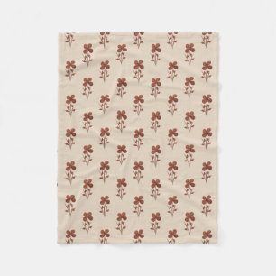 Leichte Leinen aussehen florales Muster Fleece Bla