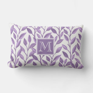 Leichte Lila Blätter Lumbar Kissen