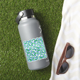 Leichte Lila Blume mit Blumenmuster und Pflanze mi Aufkleber