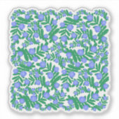 Leichte Lila Blume mit Blumenmuster und Pflanze mi Aufkleber (Vorderseite)