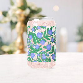 Leichte Lila Blume mit Blumenmuster und Pflanze mi Dosenglas