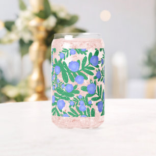 Leichte Lila Blume mit Blumenmuster und Pflanze mi Dosenglas
