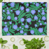 Leichte Lila Blume mit Blumenmuster und Pflanze mi Geschirrtuch (Gefaltet)