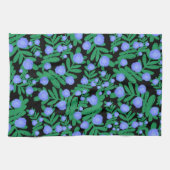 Leichte Lila Blume mit Blumenmuster und Pflanze mi Geschirrtuch (Horizontal)