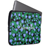 Leichte Lila Blume mit Blumenmuster und Pflanze mi Laptopschutzhülle (Vorne Rechts)