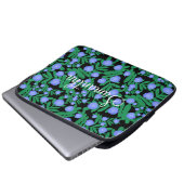Leichte Lila Blume mit Blumenmuster und Pflanze mi Laptopschutzhülle (Vorne Knopf)