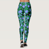 Leichte Lila Blume mit Blumenmuster und Pflanze mi Leggings (Rückseite)