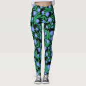 Leichte Lila Blume mit Blumenmuster und Pflanze mi Leggings (Vorderseite)