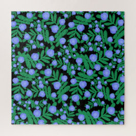 Leichte Lila Blume mit Blumenmuster und Pflanze mi Puzzle