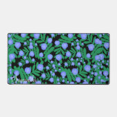 Leichte Lila Blume mit Blumenmuster und Pflanze mi Schreibtischunterlage (Vorderseite)