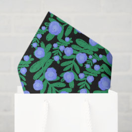 Leichte Lila Blume mit Blumenmuster und Pflanze mi Seidenpapier