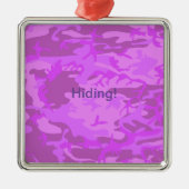 Leichte Lila Camouflage Ornament Aus Metall (Vorne)