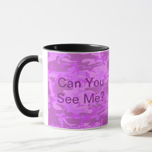 Leichte Lila Camouflage Tasse (Mit Donut)