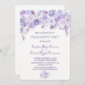 Leichte Lila Dusty Blue Floral Engagement Party Einladung (Vorne/Hinten)