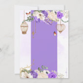 Leichte Lila Gold Floral Elegantes Brautparty Einladung (Rückseite)
