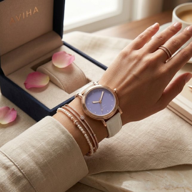 Leichte Lila Initialen personalisiert eWatch Armbanduhr (Von Creator hochgeladen)