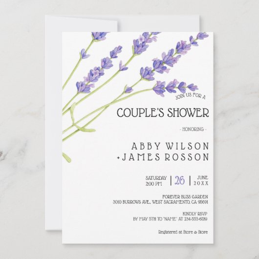 Leichte Lila Lavendel Polterabend laden ein Einladung (Vorderseite)