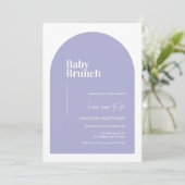Leichte Lila Minimal Arch Baby Brunch Babydusche Einladung (Stehend Vorderseite)