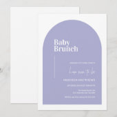 Leichte Lila Minimal Arch Baby Brunch Babydusche Einladung (Vorne/Hinten)