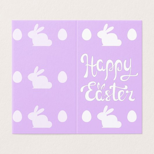 Leichte Lila Osterpackung mit 25 Mini-Karten (Außenseite Aufgefaltet)