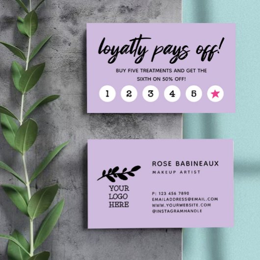 Leichte Lila Pink Star Loyalty Pays Off Logos Treuekarte