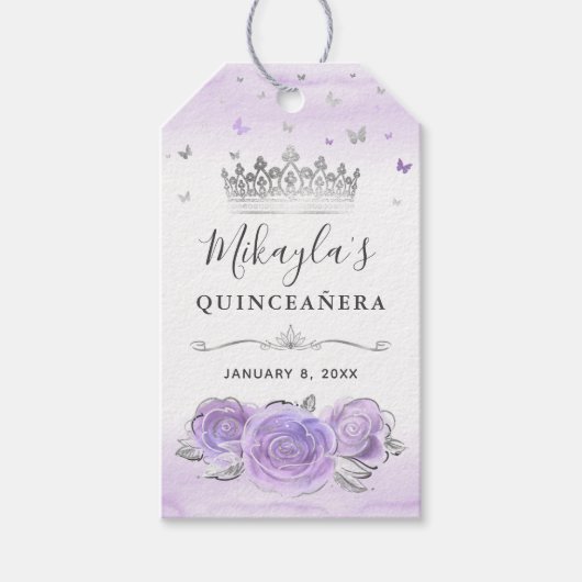 Leichte Lila Rose Silver Crown Vielen Dank Geschenkanhänger (Vorderseite)