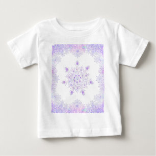 leichte lila Schneeflocke & glitzerndes Herz Baby T-shirt