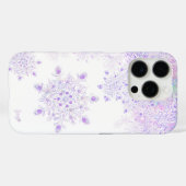 leichte lila Schneeflocke & glitzerndes Herz Case-Mate iPhone Hülle (Rückseite (Horizontal))
