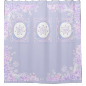 leichte lila Schneeflocke & glitzerndes Herz Duschvorhang (Vorderseite)