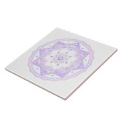 leichte lila Schneeflocke & glitzerndes Herz Fliese (Seite)