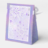 leichte lila Schneeflocke & glitzerndes Herz Geschenkschachtel (Rückseite)