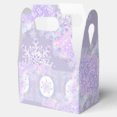 leichte lila Schneeflocke & glitzerndes Herz Geschenkschachtel (Geöffnet)