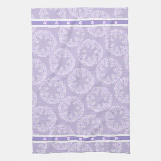 leichte lila Schneeflocke & glitzerndes Herz Geschirrtuch (Vertikal)