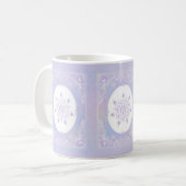 leichte lila Schneeflocke & glitzerndes Herz Kaffeetasse (Vorderseite Links)