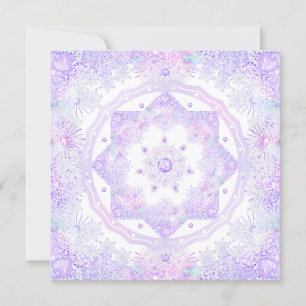 leichte lila Schneeflocke & glitzerndes Herz Karte